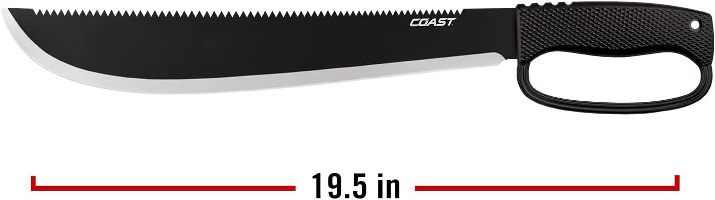 COAST® F1400 Serrated Stainless Steel Machete with 14″ Blade and Sheath Included