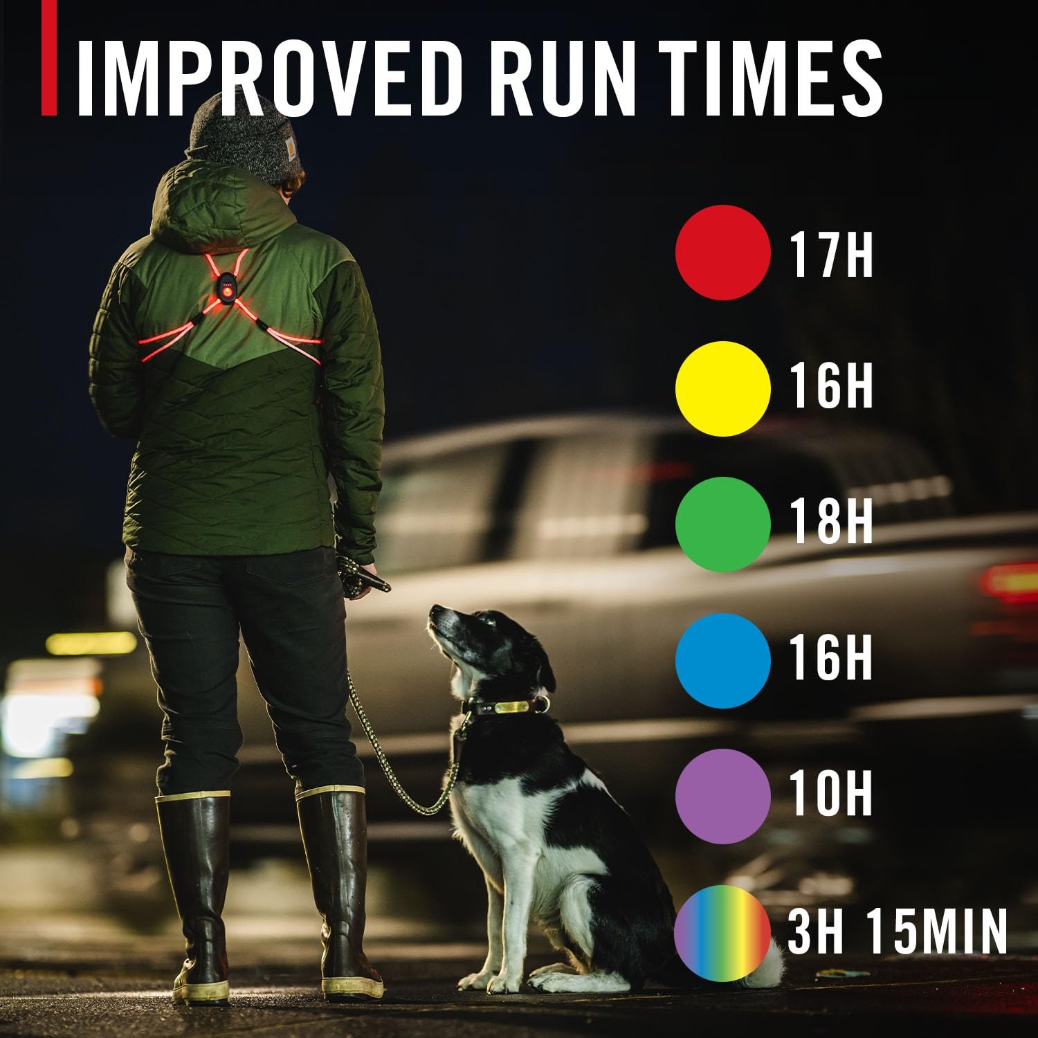 Coast LH150 Version 2.0 Rechargeable LED Hi-Vis Lighted Vest, 6+ Color Modes, Reflective, One Size Fits Most with *NEW & IMPROVED 18 HOUR RUNTIME*(Lh150 Lighted Vest V2.0)