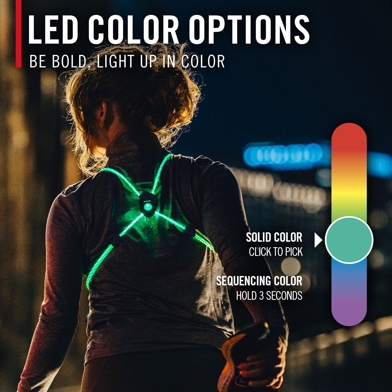 Coast LH150 Version 2.0 Rechargeable LED Hi-Vis Lighted Vest, 6+ Color Modes, Reflective, One Size Fits Most with *NEW & IMPROVED 18 HOUR RUNTIME*(Lh150 Lighted Vest V2.0)