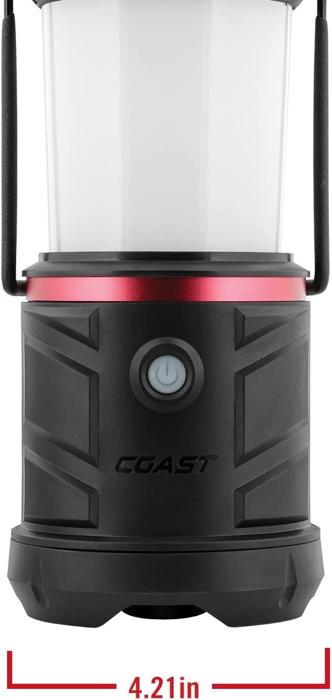 COAST EAL22 1250 Lumen Dual Color LED Emergency Light, Storm Proof, Power Bank, Durable for Outdoor & Survival – Compatible with 3 x D Batteries or ZX1010 Rechargeable Battery, Black(No Size)