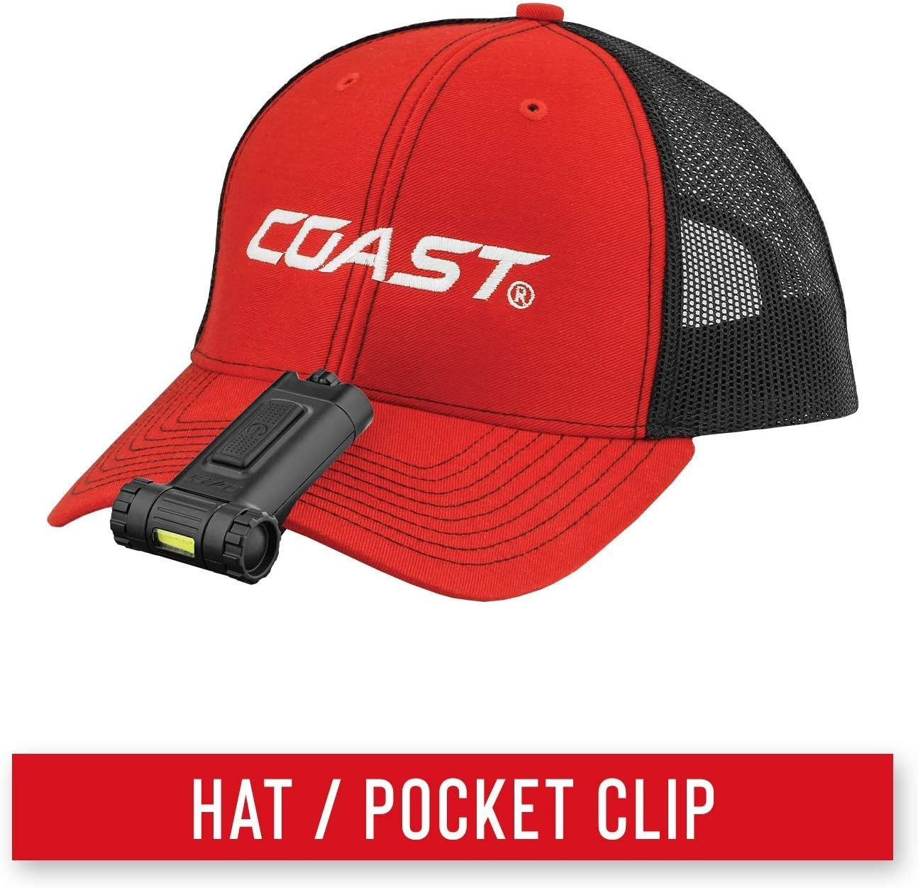 COAST® HX3 80 Lumen Dual Color (White & UV) Magnetic LED Clip Light with Beam Rotation, Black