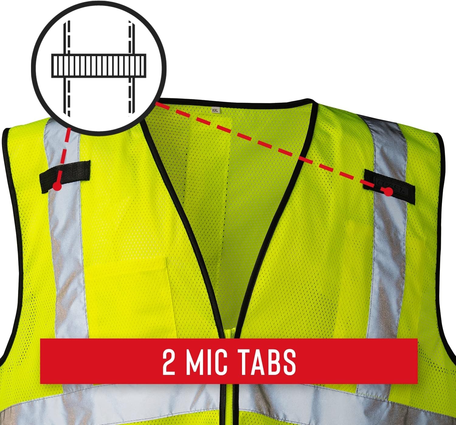 Coast SV300 Rechargeable Lighted High Visibility Safety Vest, Dual Mode, Zip Front, 2 Pockets, 2 Mic Tabs, Meets ANSI/ISEA Standards, 360 Visibility, Yellow, Extra-Large(X-Large)