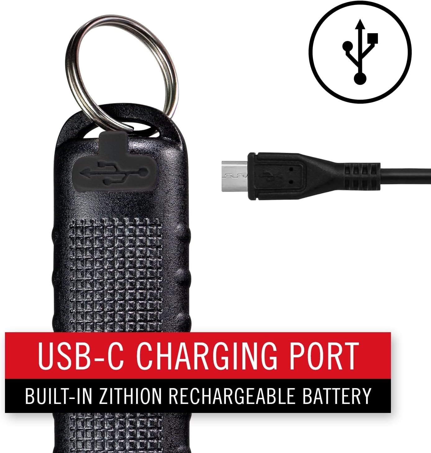 Coast KL20R 380 Lumen EDC Rechargeable Lightweight LED Keychain Flashlight, Black