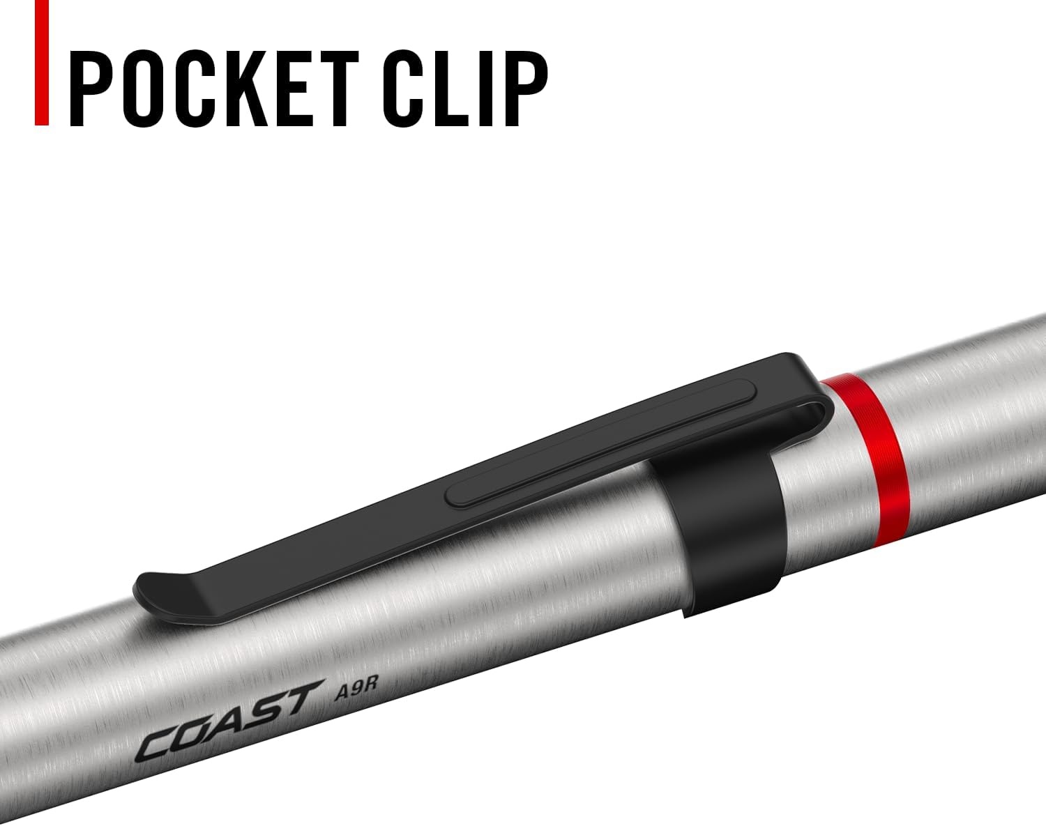 Coast® A9R 54 Lumen Rechargeable Inspection Beam LED Penlight with Flex Charge and Charging Cap, Silver(Black)