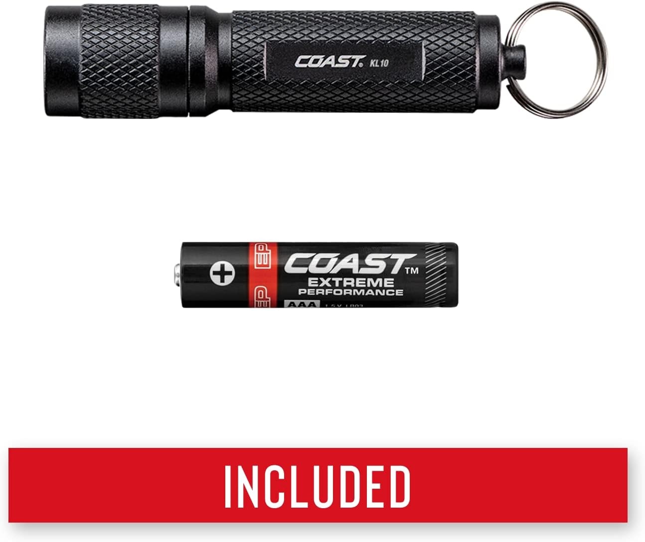 Coast KL10 100 Lumen LED Keychain Light, Pocket Sized, Black