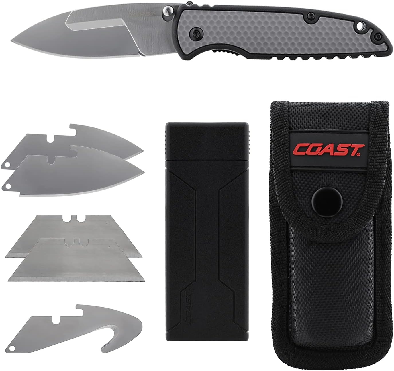 COAST SHIFT, EDC Replaceable Blade Folding Knife(Shift + gut hooks (6 pc))