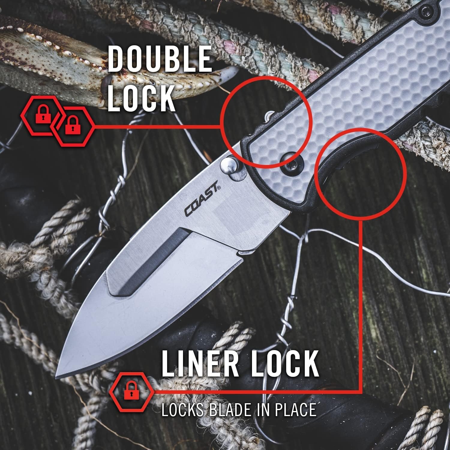 COAST SHIFT, EDC Replaceable Blade Folding Knife(Shift + gut hooks (6 pc))