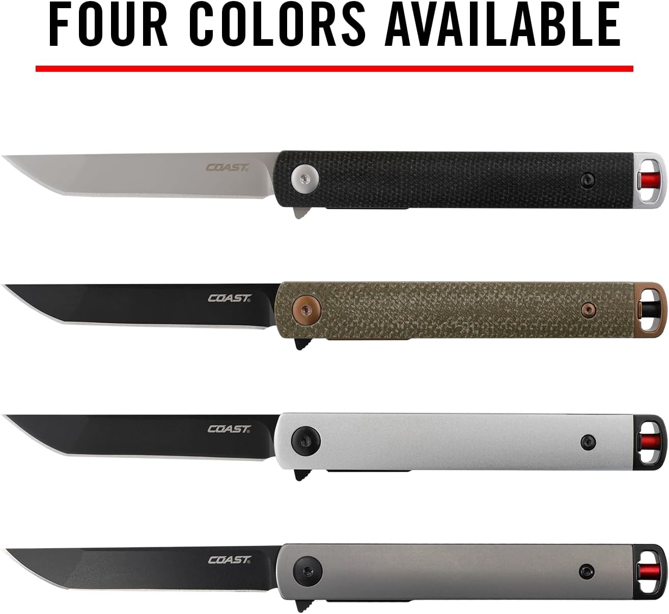 Coast Founder’s Collection SELECT Gentleman’s EDC Folding Pocketknife, Tanto Blade(Titanium)