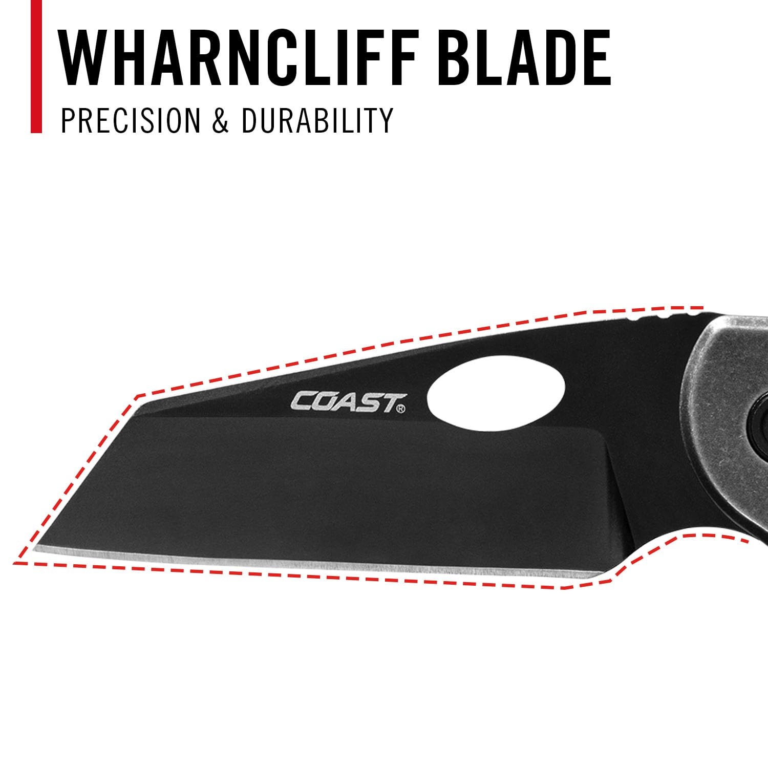 Coast CONTRA EDC Folding Pocketknife, Flip Tab, Frame Lock, Pocket Clip, Stainless-Steel, Wharncliff Blade