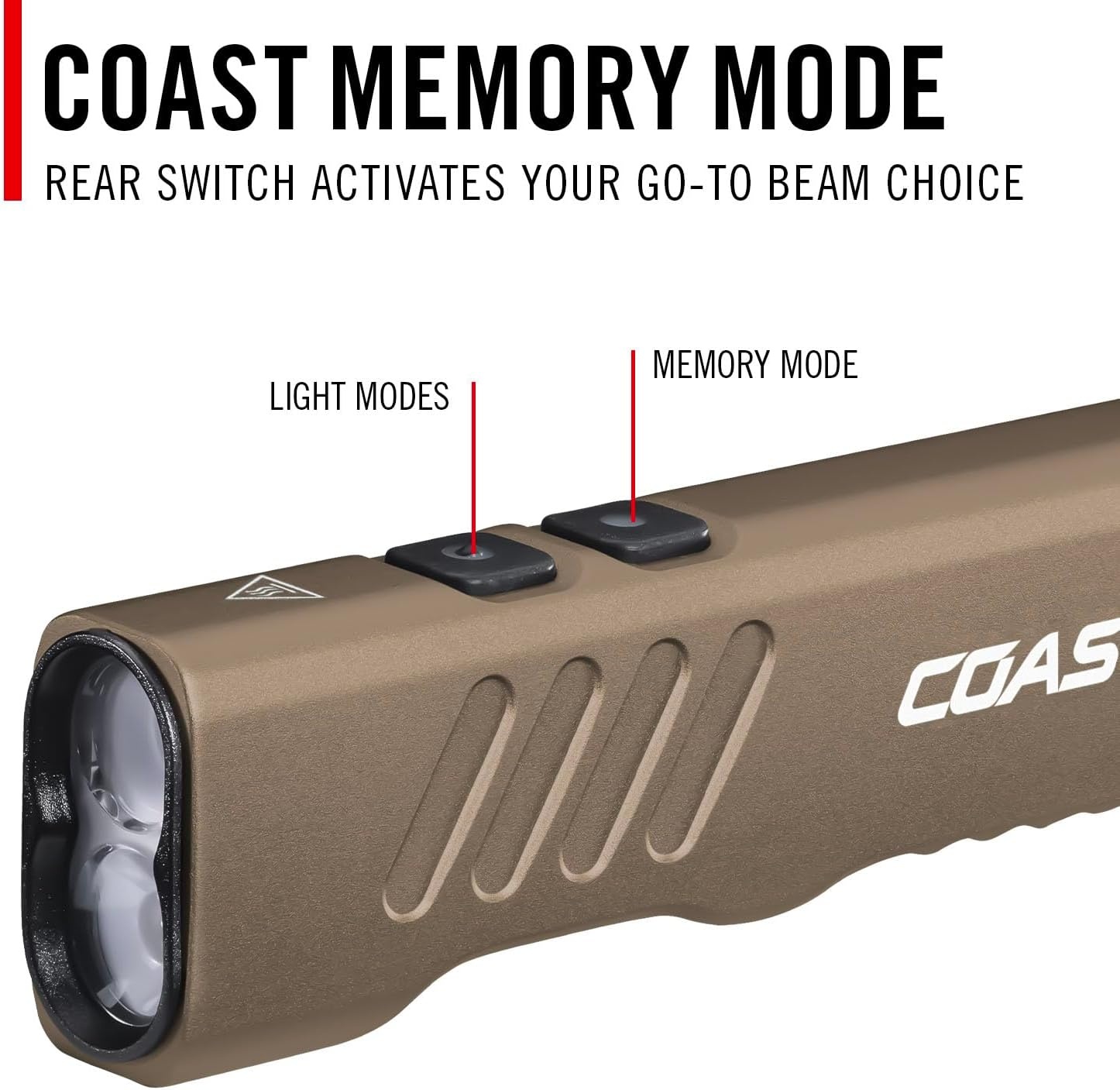 Coast Slayer 1150 Lumen USB-C Rechargeable LED Flashlight with Spot/Flood, Memory Mode and Pocket Clip, Silver(Dune)