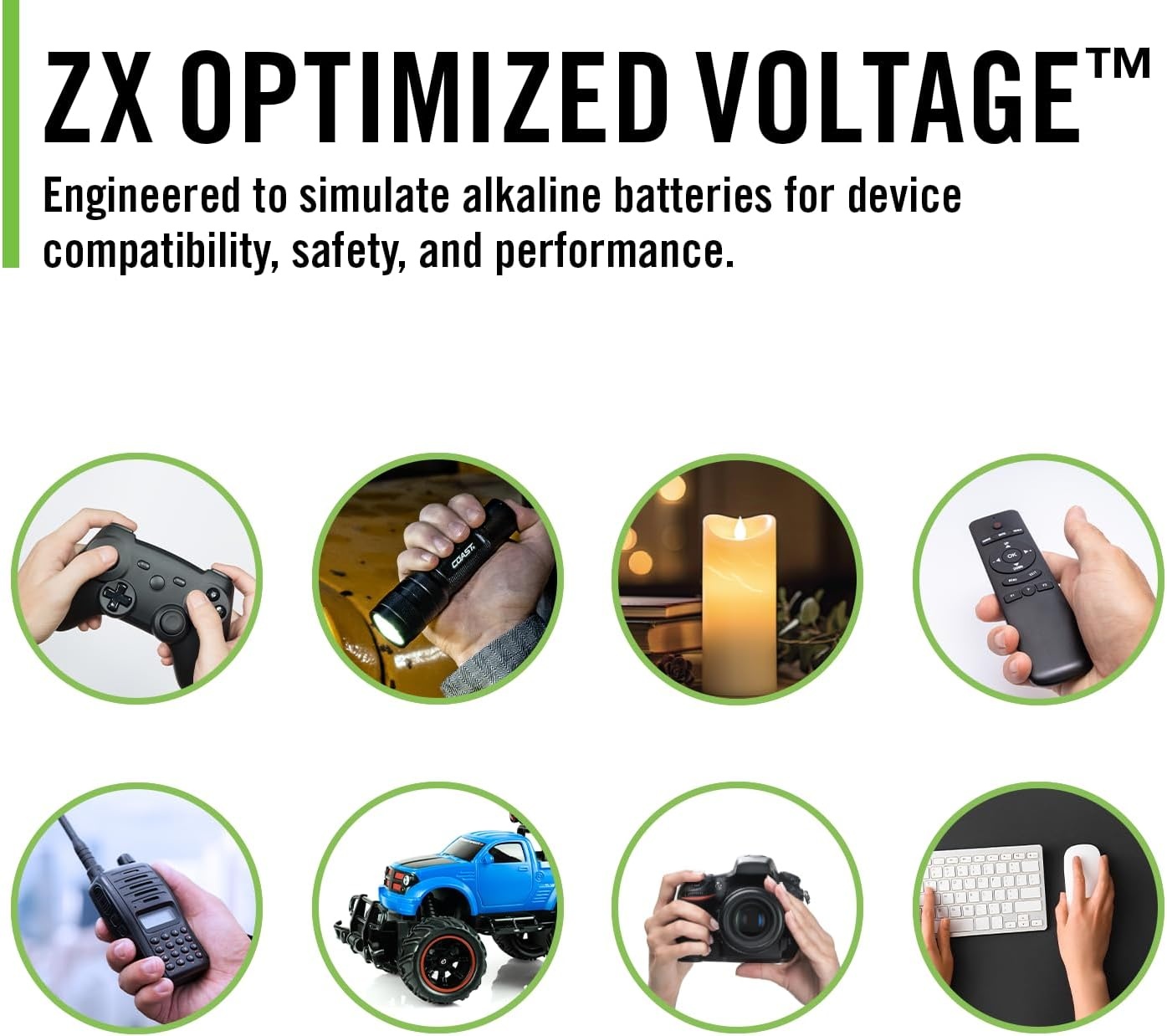 Coast AA USB-C Rechargeable Batteries, ZITHION-X, Lithium Ion 1.5v 2400 mAh, Long Lasting, Charges Under 2.5 Hours, Charging Cable Included, 8-Battery Pack(AA USB-C  4-Pack)