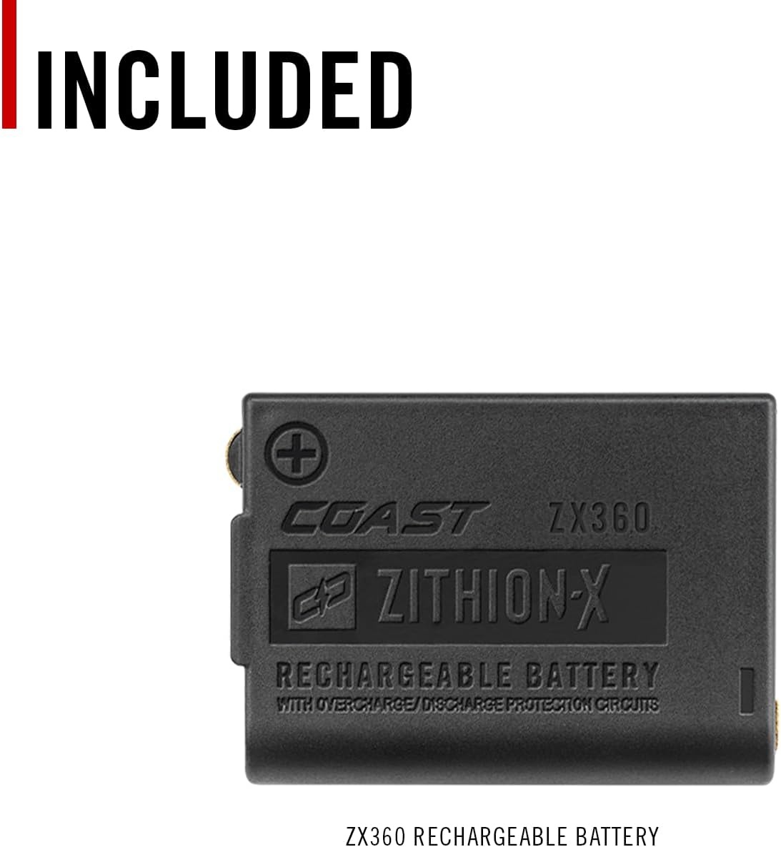 Coast ZX360 Lithium-Ion Rechargeable Battery with Battery Charge Indicator and Overcharge Protection, USB-C ***ONLY Compatible FLX25R and FLX27R Headlamps***