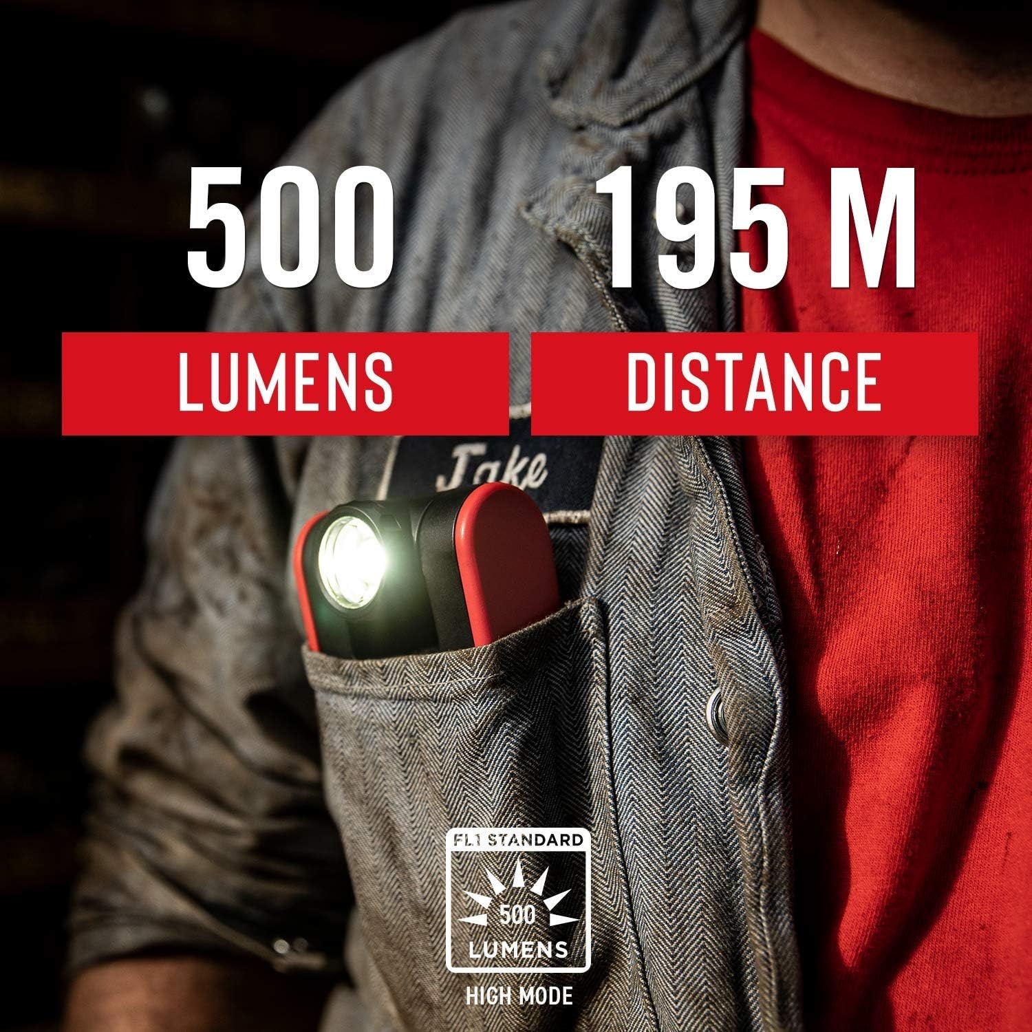 Coast PM200 500 Lumen ALKALINE-DUAL POWER LED Work Light with PURE BEAM TWIST FOCUS and 360-Degree Rotating Magnetic Handle