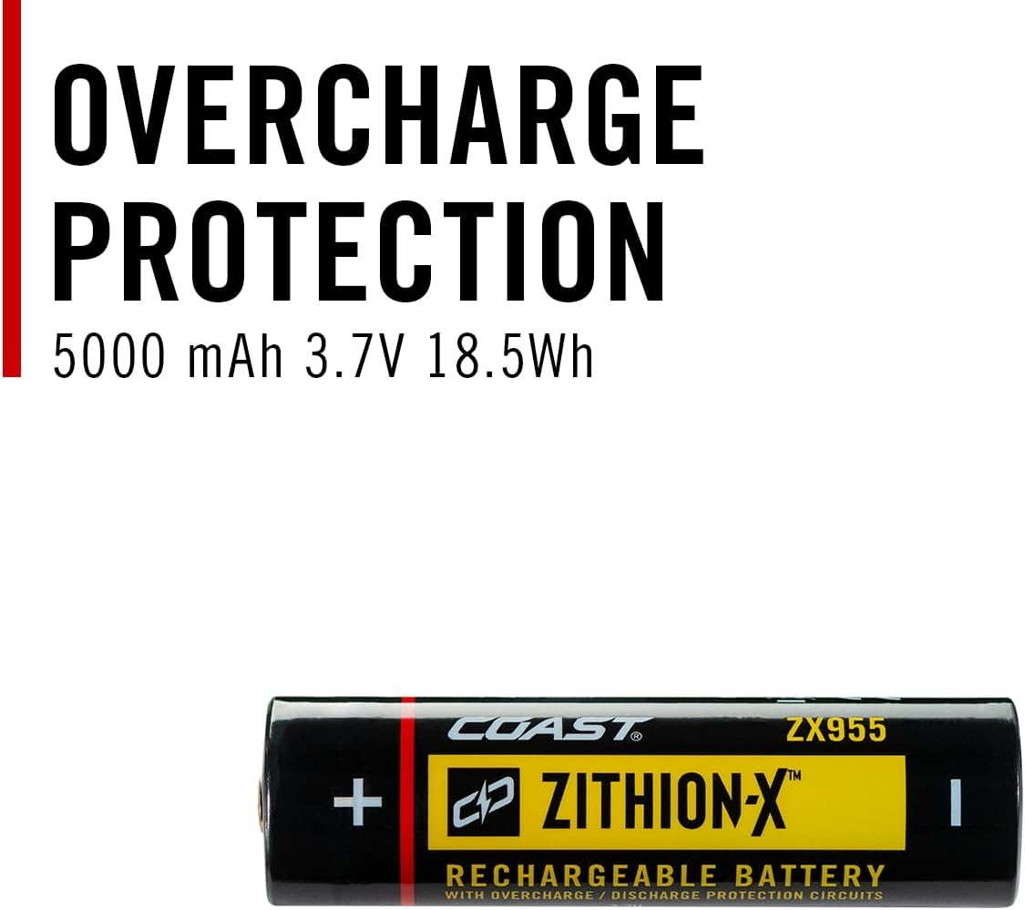 Coast ZX955 ZITHION-X Li-Ion Rechargeable Battery for The PX19R, PM300, PM310, XPH34R, WPH34R, PX200R and XP20R LED Lights