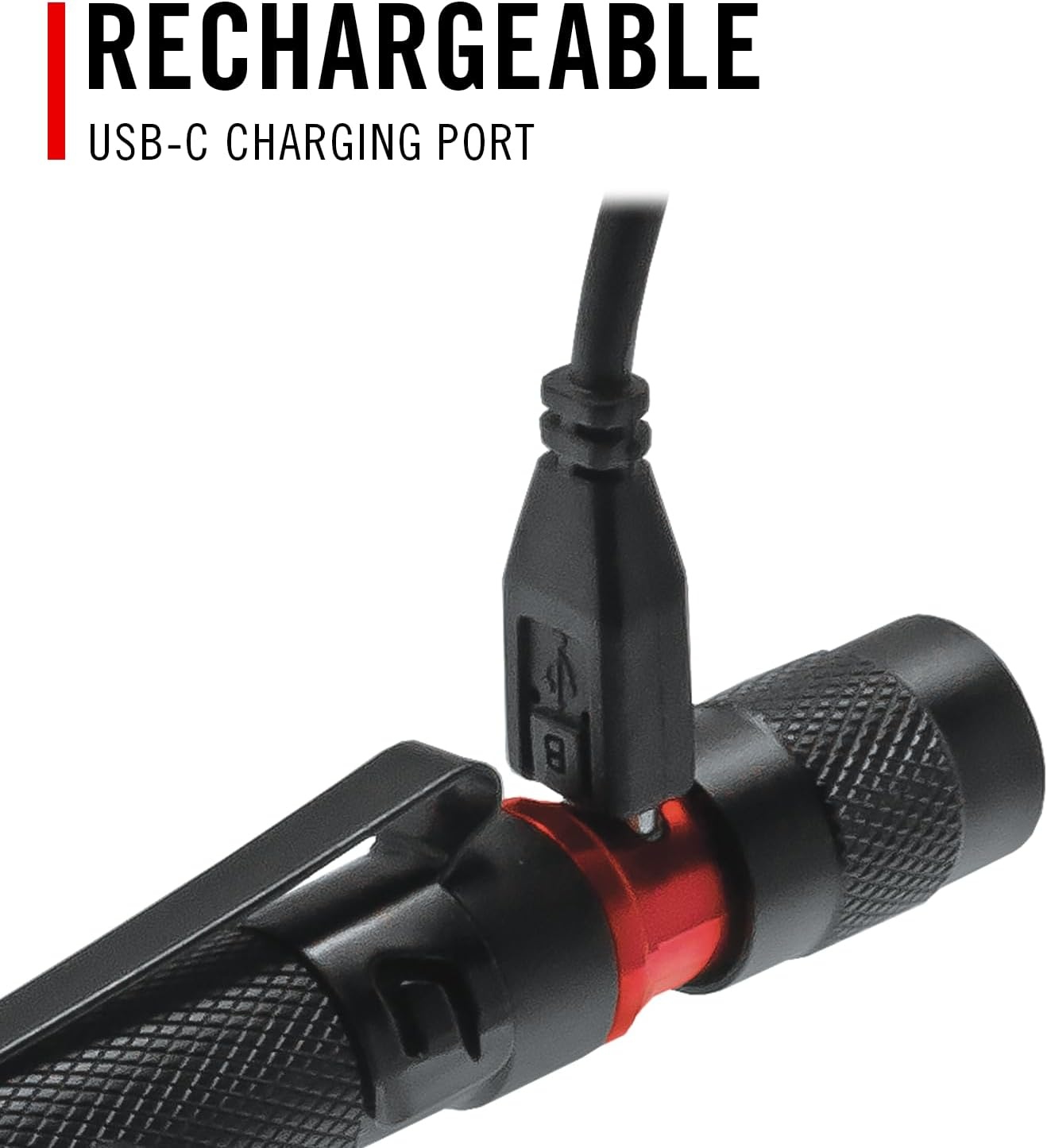 COAST HP3R 500 Lumen Rechargeable LED Penlight with TWIST FOCUS, Black(Red)