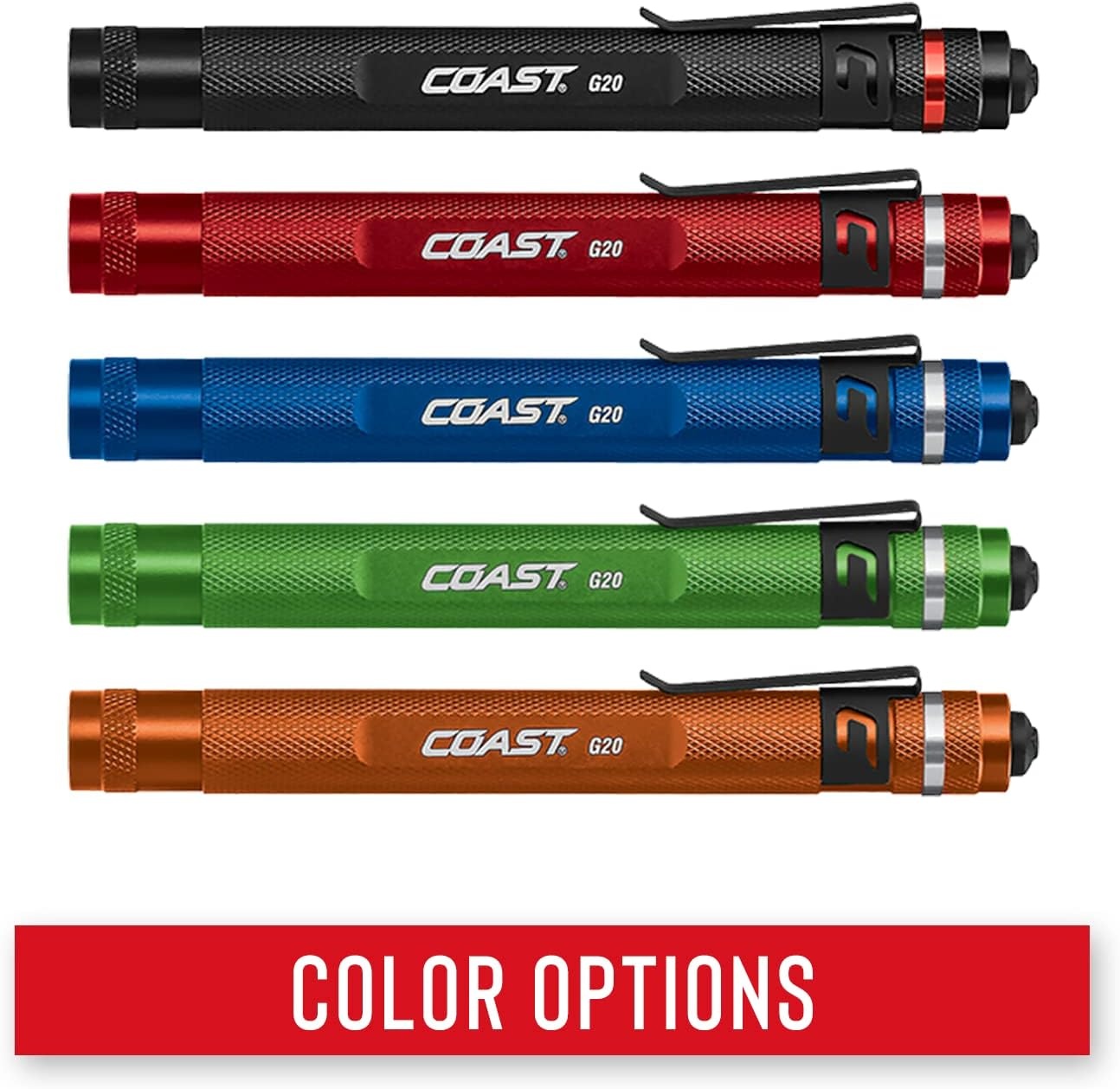 Coast HL45 400 Lumen Dual Color (White/Red) LED Headlamp, Battery and Hardhat Clips Included(1 Count (Pack of 1))