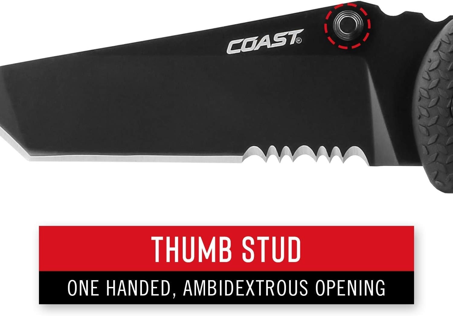 Coast RX395 Blade Assist Tactical Folding Knife with 3.75″ Serrated Stainless Steel Blade (20921)