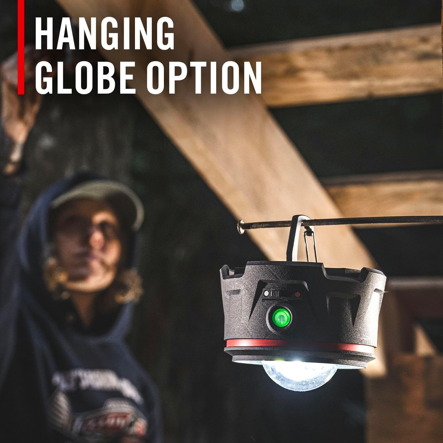 COAST EAL40R 2500 Lumen Rechargeable Emergency Camping Lantern with Red Flashing Mode, Carabiner, Diffuser, Foldeable Handle, Moonglow™ Low Mode, Illuminated Power Button, USB-C Power Bank