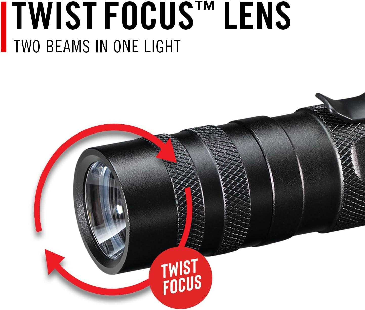 Coast PX1 565 Lumen Pure Beam Focusing LED Flashlight with Twist Focus and Adjustable Pocket Clip