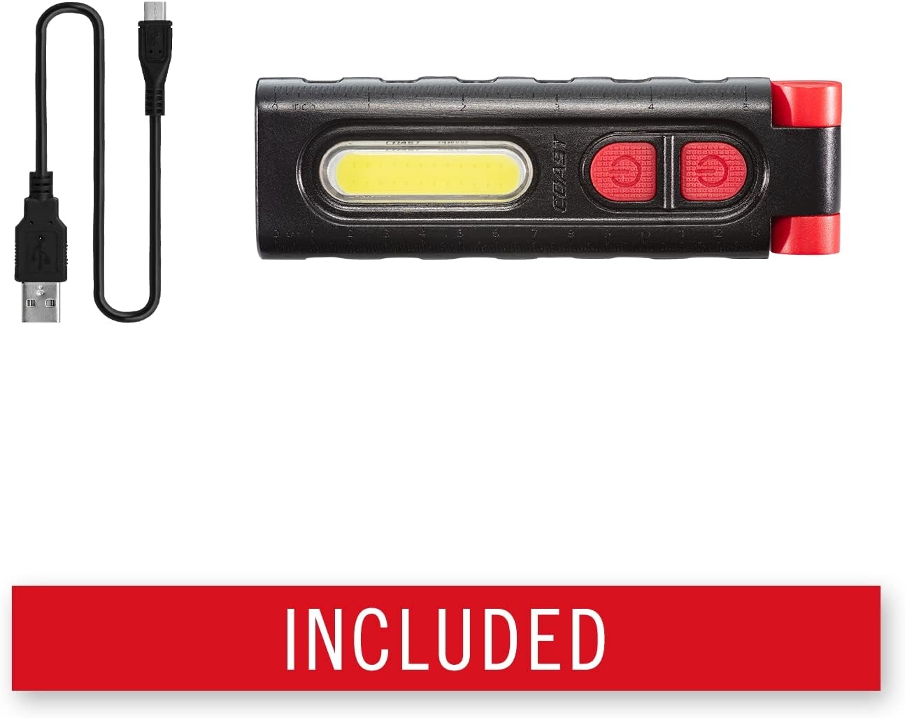 Coast PM100R 180-Degree Rotating Worklight with Magnetic Base, Black/Red