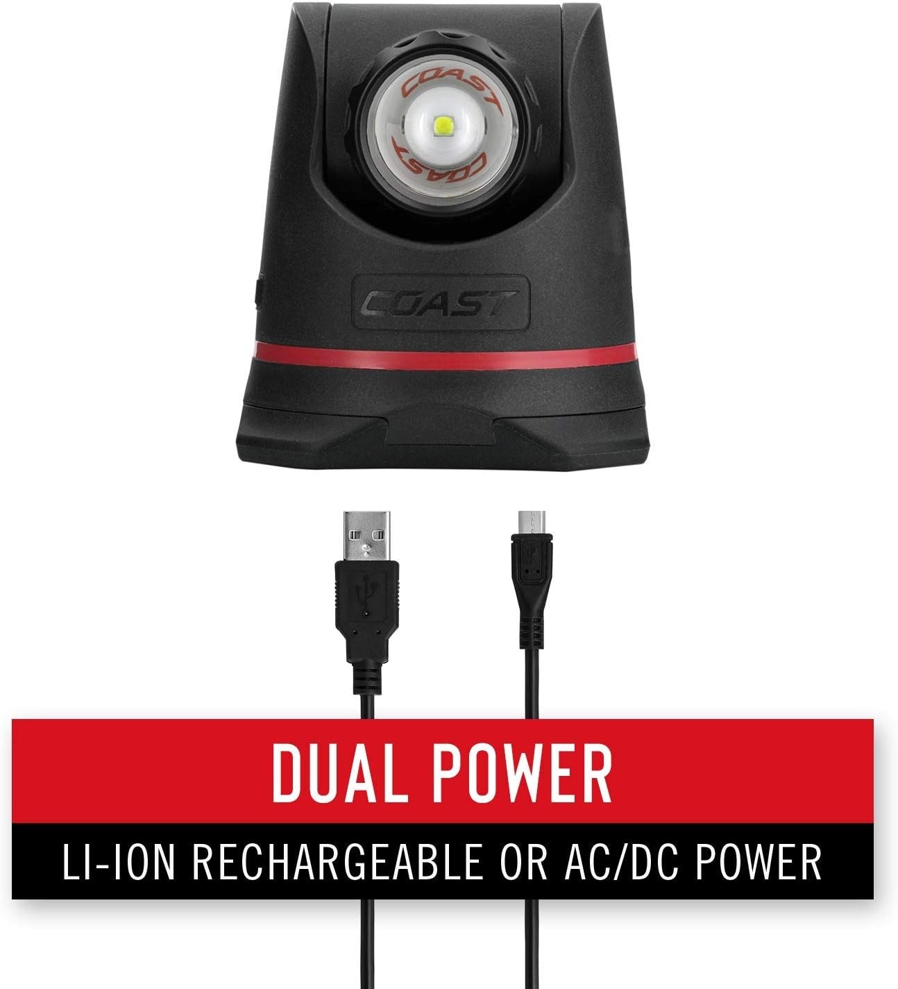 Coast PM650R 700 Lumen Rechargeable Focusing LED Work Light with Magnetic Base and Rotating Beam