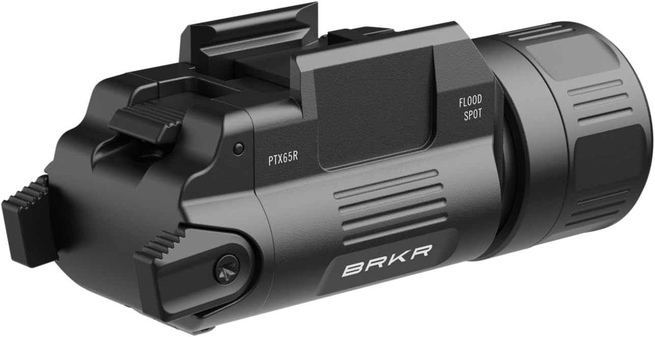 Coast PTX65R Two Beam 1000 Lumen USB-C Rechargeable LED Tactical Weapon Light with Tool-Free Universal/Picatinny Mounting System, and Spot & Flood Beams – IP54 Rating